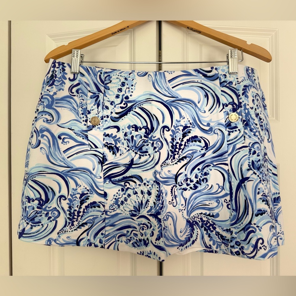 Lilly Pulitzer Blue and White Swirl Mini Skort